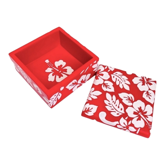 Hibiscus Collection Other - Hibiscus Collection Trinket Box Custom Ceramic Pretty Hawaiian Design